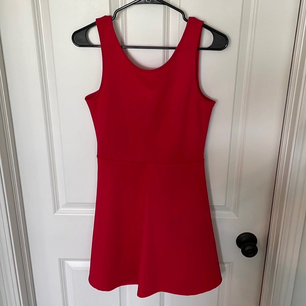 Red Sleeveless Skater Dress